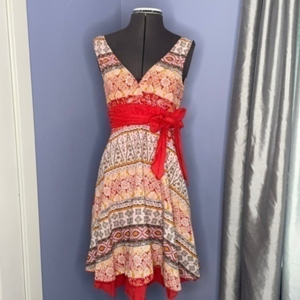 Pink Apple dress sundress orange and red small